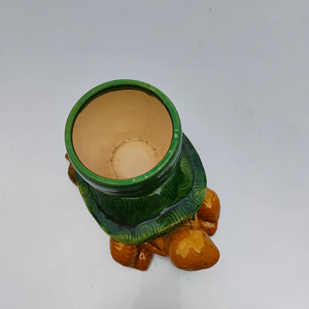 Green and Orange Turtle Planter